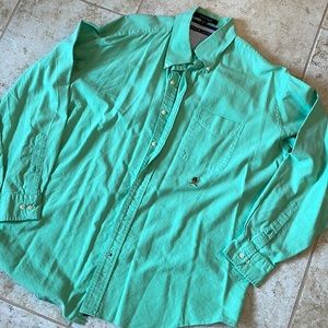 Green Tommy Hilfiger button up shirt. 17.5 34/35